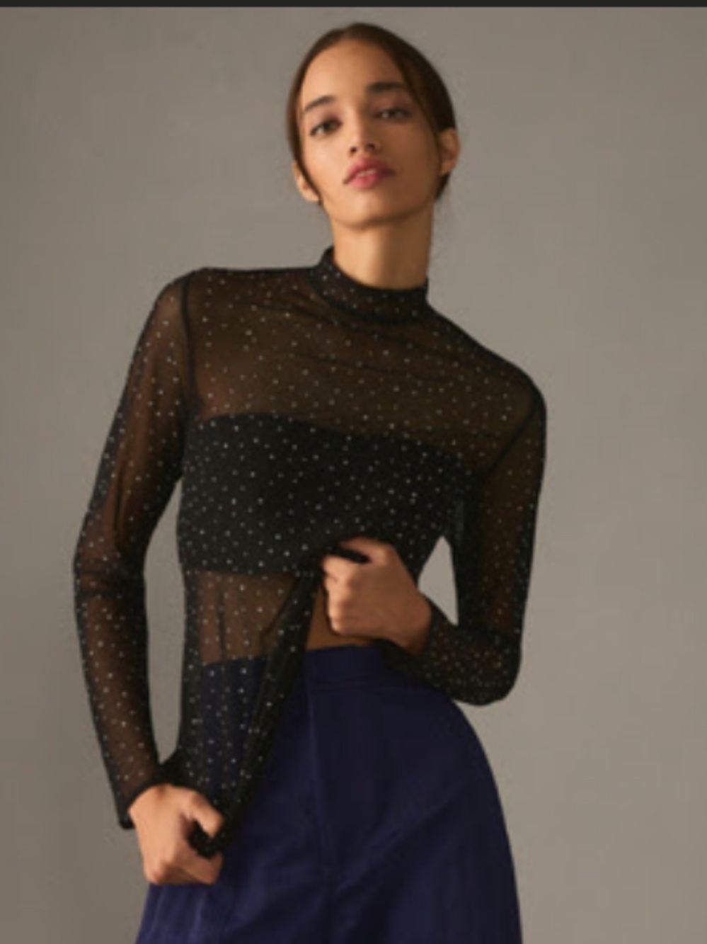 EVA FRANCO STARLIGHT LONG-SLEEVE SHEER TUNIC from Anthropologie